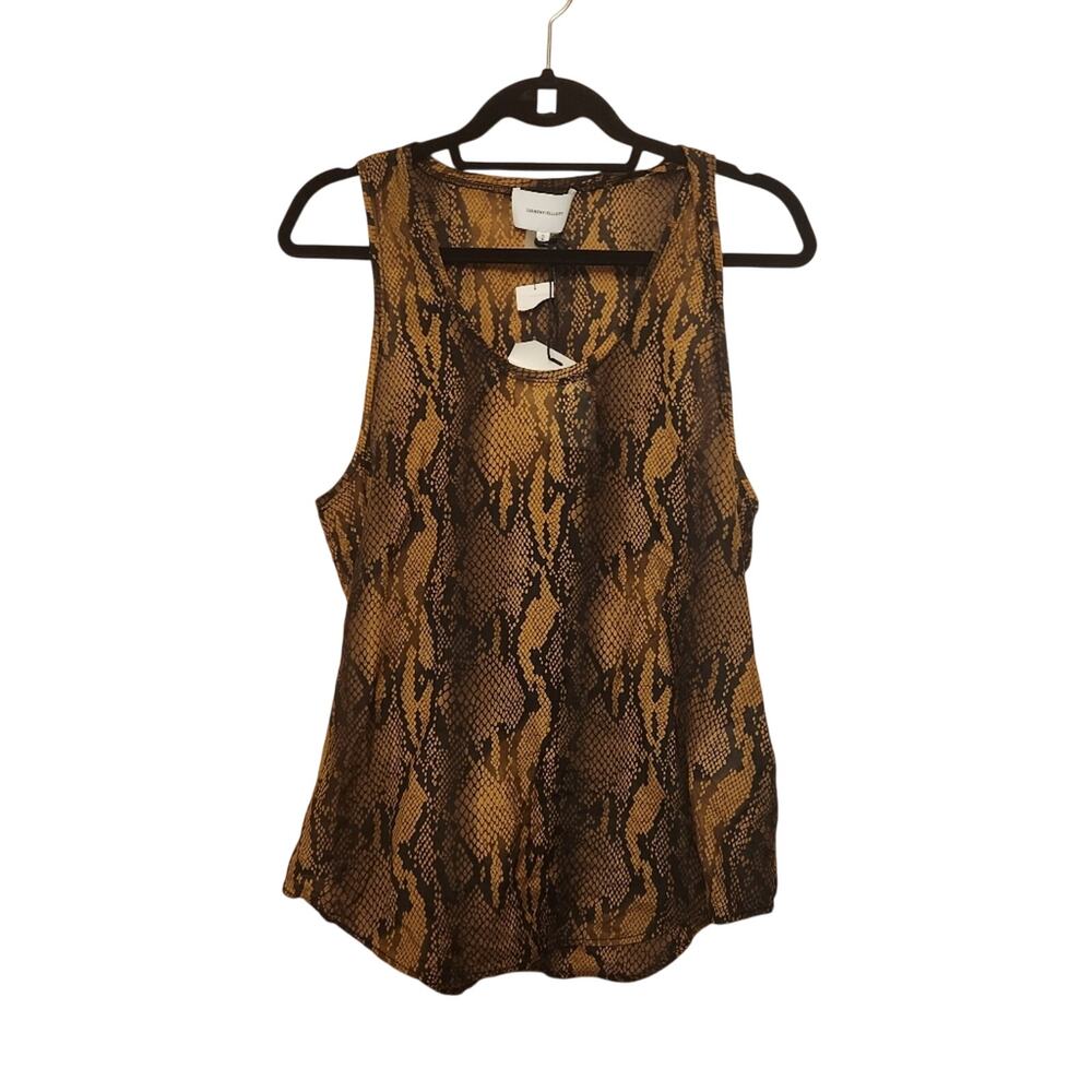 Current Elliott Snakeskin Print Cotton Silk Pullover Bermuda Tank Top Size Small